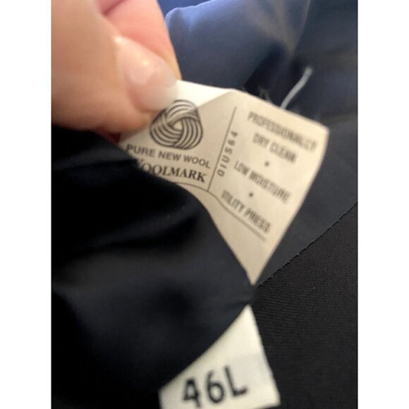 Hart Schaffner & Marx Gold Trumpeter Wool 46L Navy Blue Gold Button Suit Blazer - Picture 11 of 11